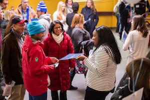 Student and parent at open house